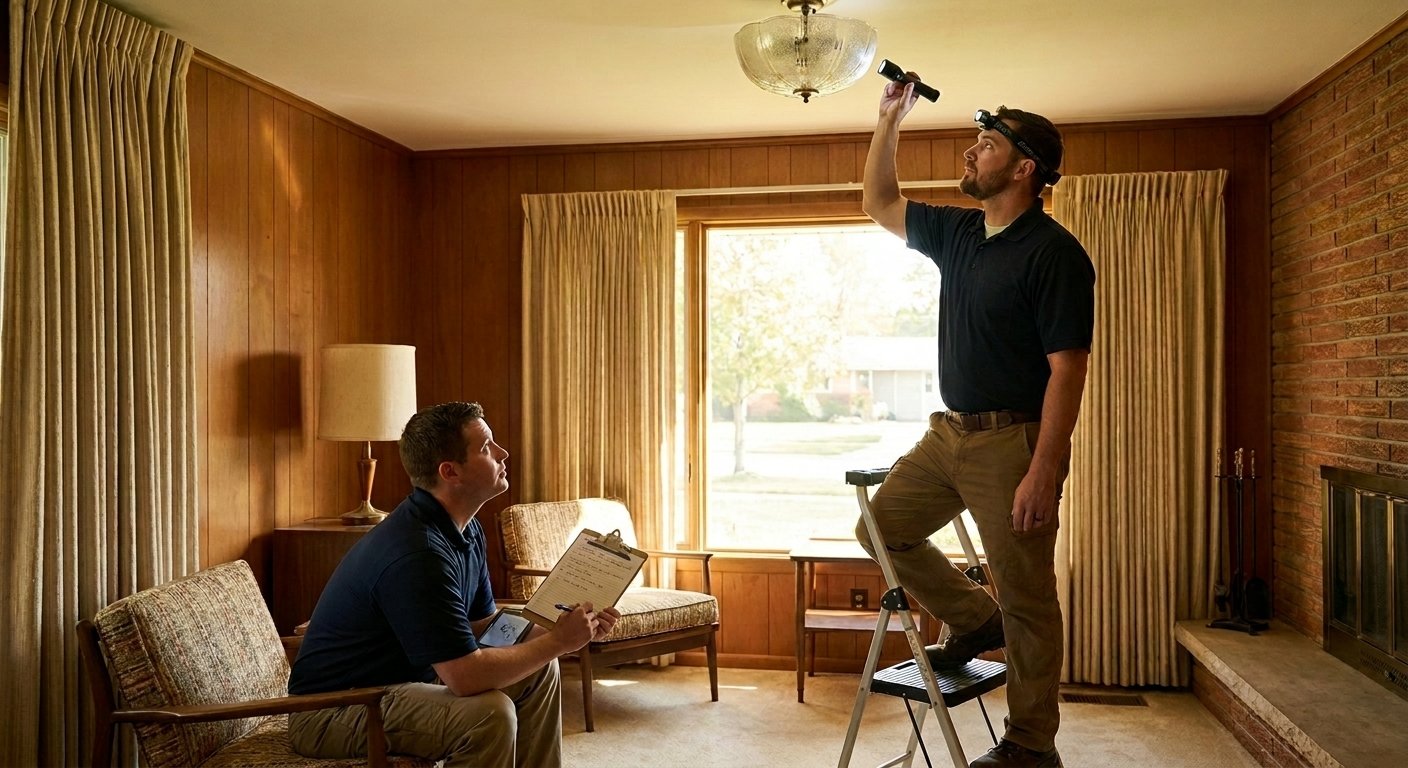 Dodd Home Safety licensed therapist and contractor conducting a senior lighting assessment in a Kimberly, WI home