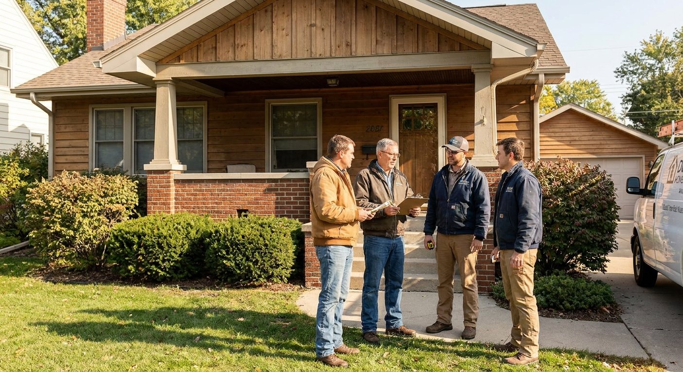 Bill Dodd and the Dodd Home Safety team outside a Kimberly WI home