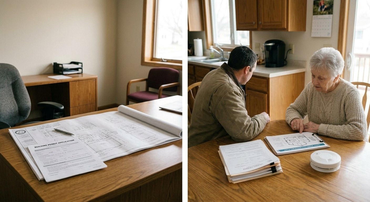 Licensed contractor managing Kimberly, WI building permits for smart home safety installation