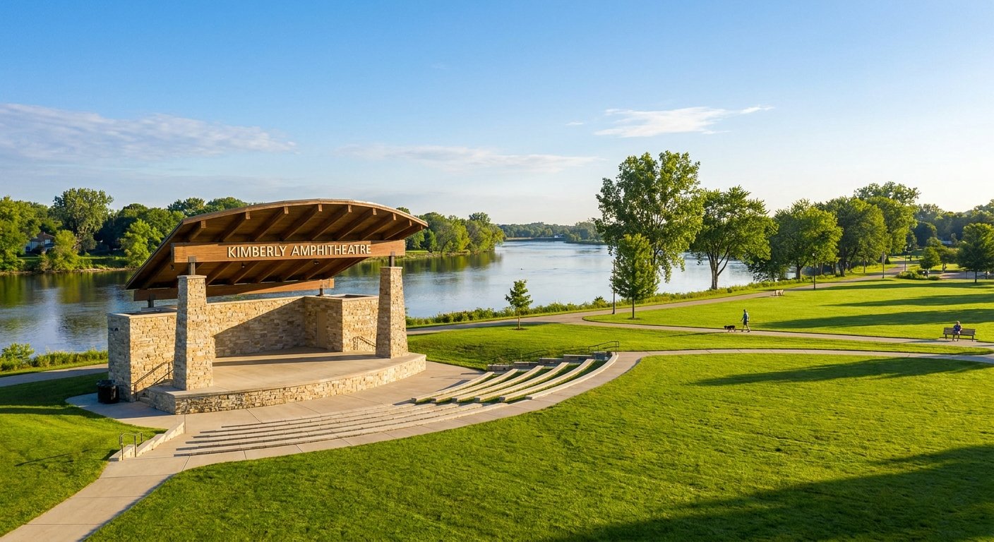 Sunset Park and Kimberly Amphitheatre along the Fox River — Kimberly, WI community served by Dodd Home Safety