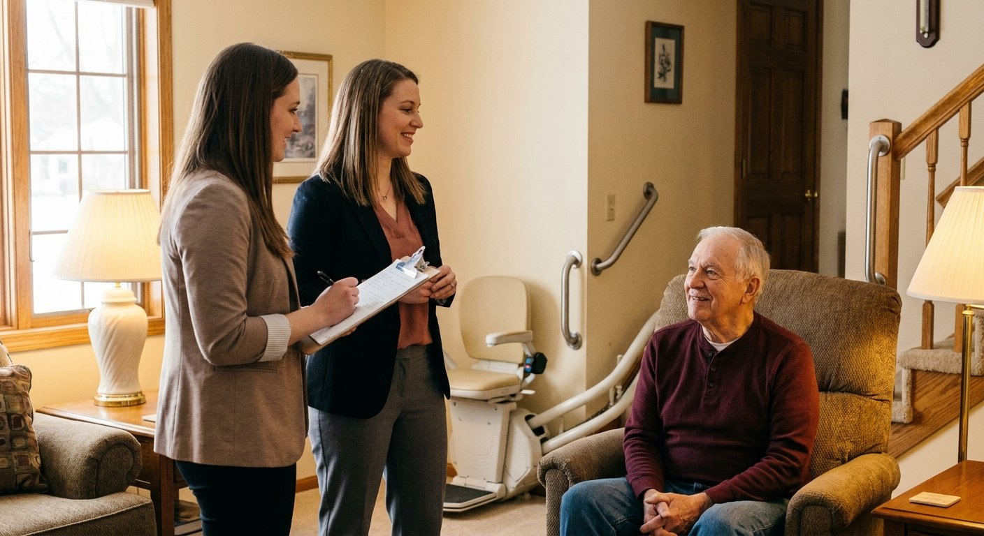 Licensed occupational therapists conducting a home safety assessment in Kimberly, WI