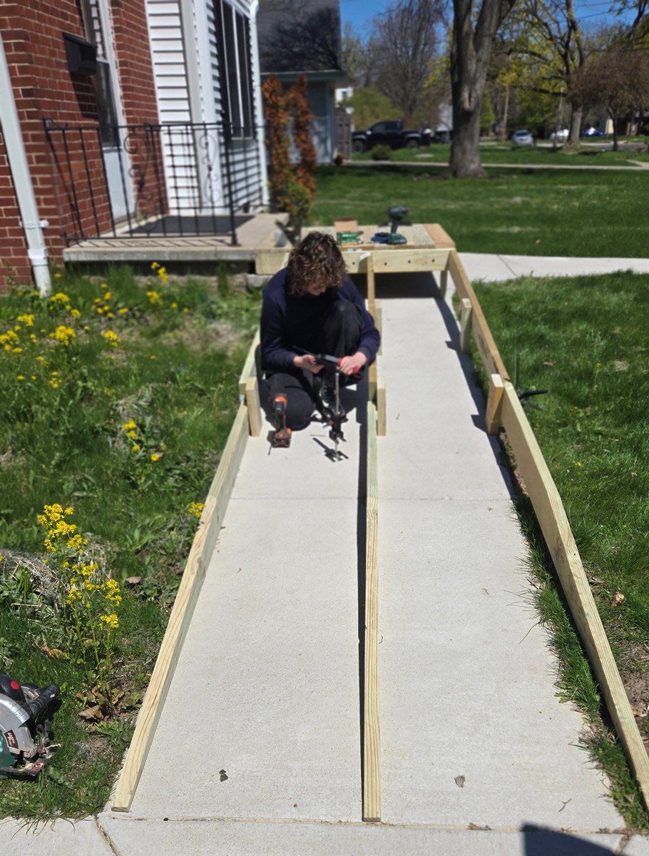 Professional wheelchair ramp installation at a residential home in Kimberly, WI by Dodd Home Safety